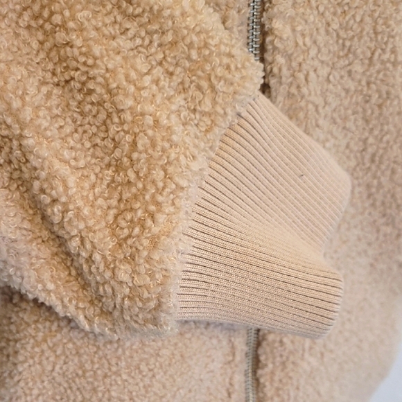 Avec Les Filles Tan Teddy Jacket Oversized Fuzzy - Picture 5 of 6